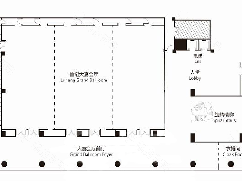 鲁能大宴会厅平面图