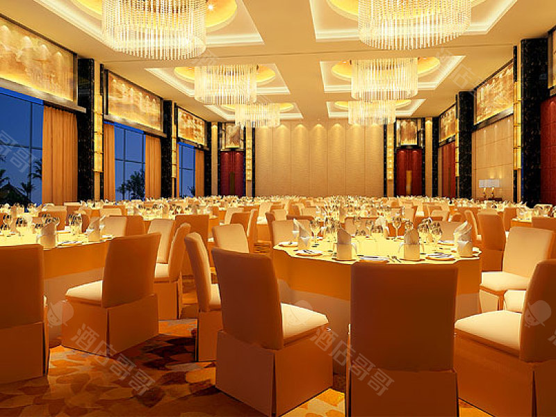 豪华宴会厅-圆桌布置